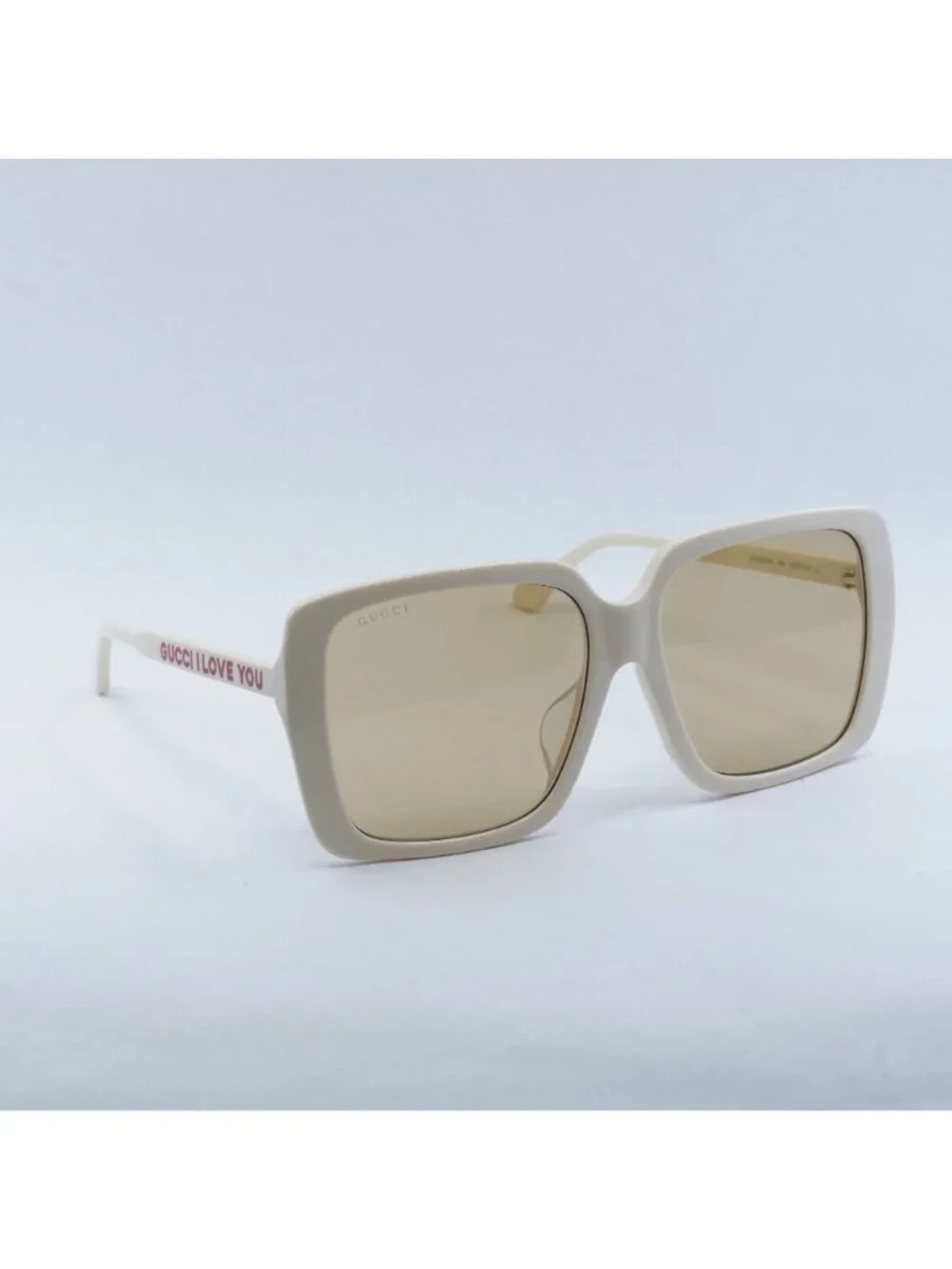 Gucci GG0567SAN 006 Women Sunglasses Ivory Square Frame, Brown Lenses
